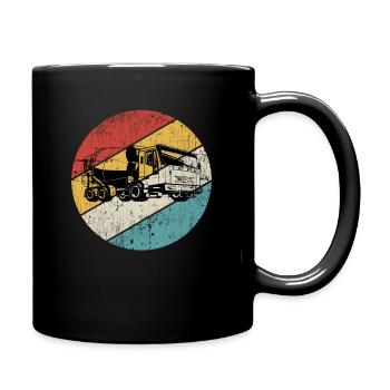 Betonmischer Baustelle Mischer Retro Geschenk - Tasse einfarbig - Schwarz - Rechts