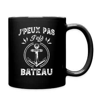 J'Peux Pas J'ai Bateau Idée Cadeau Marin Capitaine - Mug uni - noir - Droite