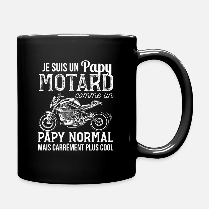 Papy Motard Humour Idée Cadeau Grand Père Biker - Mug uni - noir