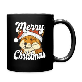 Merry Christmas Christmas Fox - Full Colour Mug - black - Right