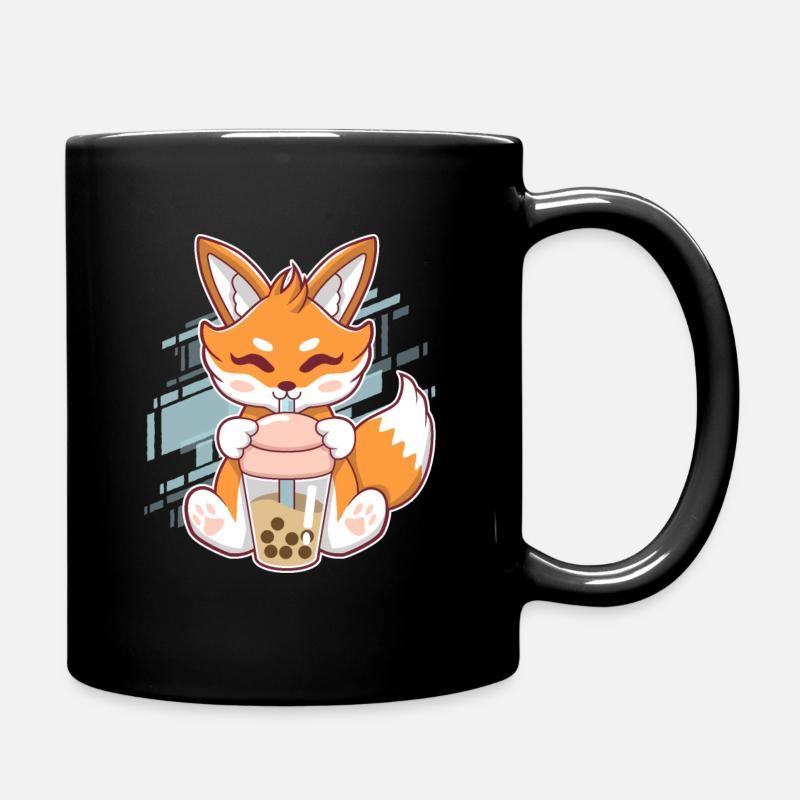 Süßer Fuchs Boba Fuchs Bubble Tea Kawaii Japan - Tasse einfarbig - Schwarz
