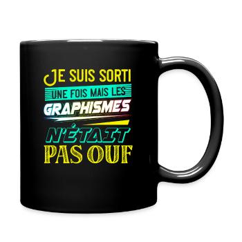 Graphismes Pas Ouf Gaming Jeux Vidéos Cadeau - Mug uni - noir - Droite