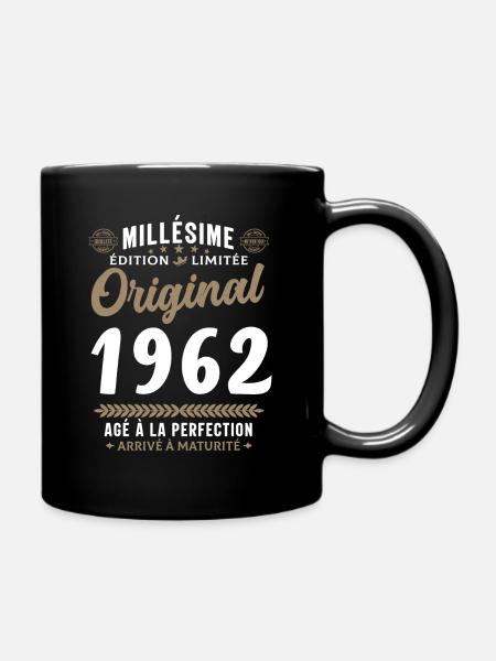 60 ans Millésime 1962 Original Cadeau - Mug uni - noir