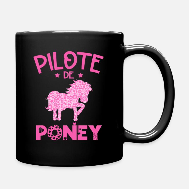 Pilote De Poney Humour Cadeau Équitation Cavalière - Mug uni - noir