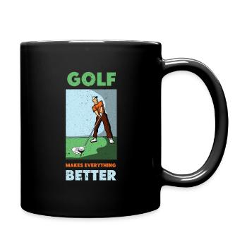 Golf Golfer Golf Club Golf Ball Golf Course - Full Colour Mug - black - Right