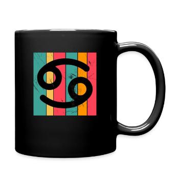 Krebs Sternzeichen Horoskop Retro Bday Geschenk - Tasse einfarbig - Schwarz - Rechts