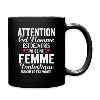 Cet Homme Est Pris Cadeau Saint Valentin Couple - Mug uni - noir - Droite
