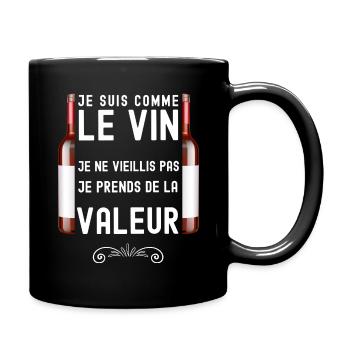 Je suis comme le vin humour retraite - Mug uni - noir - Droite