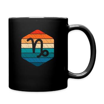 Steinbock Sternzeichen Horoskop Retro Geschenk - Tasse einfarbig - Schwarz - Rechts