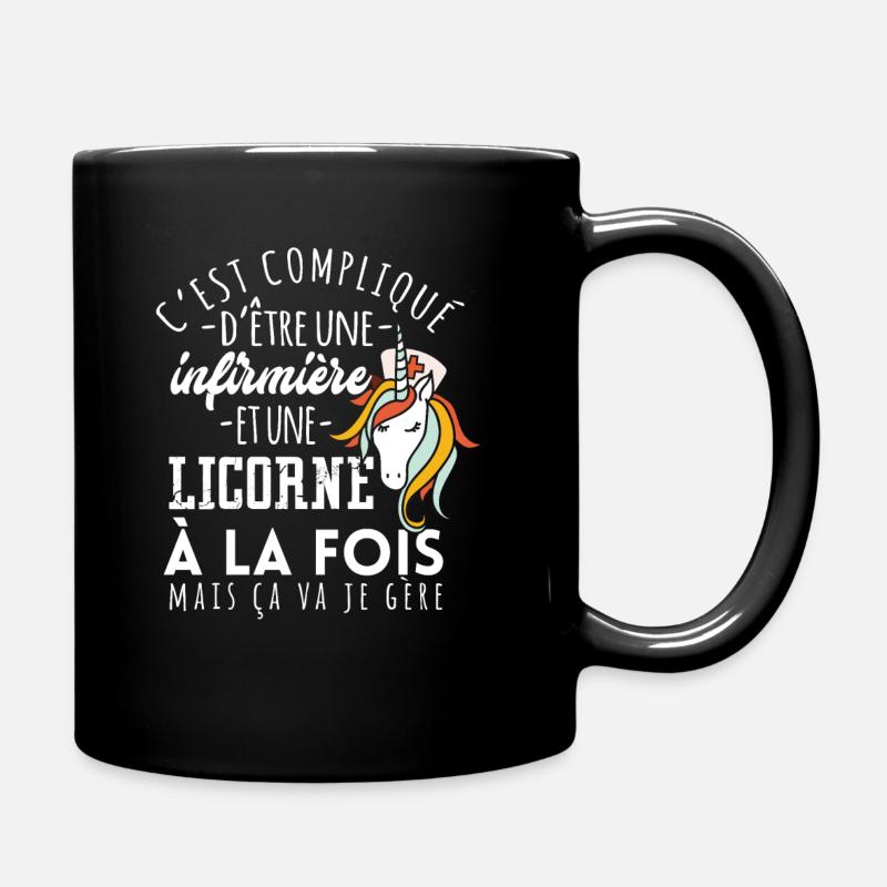 Compliqué D'être Une Infirmière Et Une Licorne - Mug uni - noir