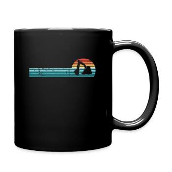 Vintage Bagger Retro Sonnenuntergang Geschenk - Tasse einfarbig - Schwarz - Rechts