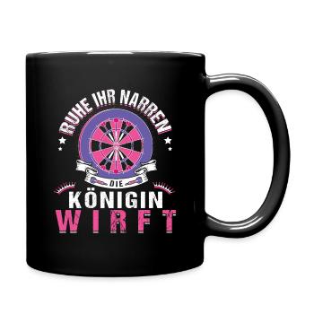 Ruhe Ihr Narren Die Königin Wirft - Tasse einfarbig - Schwarz - Rechts