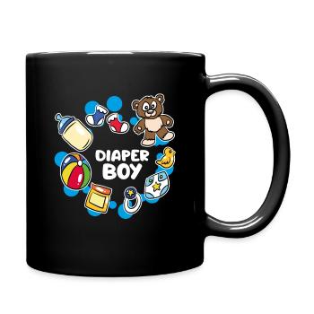 Diaper Boy ABDL Ageplay Adult Baby Little - Full Colour Mug - black - Right