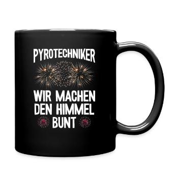 Pyrotechniker Himmel bunt Böller Pyrotechnik - Tasse einfarbig - Schwarz - Rechts