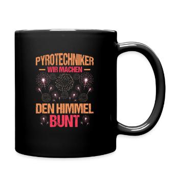 Pyrotechniker Himmel bunt Böller Pyrotechnik - Tasse einfarbig - Schwarz - Rechts