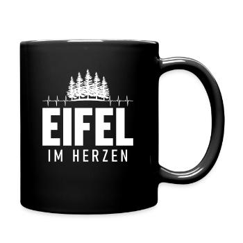 Eifel im Herzen Herzschlag Pfalz Pfälzer - Tasse einfarbig - Schwarz - Rechts