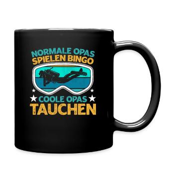 Coole Opas tauchen Taucher - Tasse einfarbig - Schwarz - Rechts
