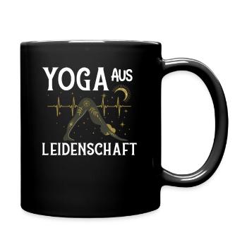 Meditation Yoga Leidenschaft Herzschlag - Tasse einfarbig - Schwarz - Rechts