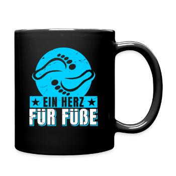 Fußpflegerin ein Herz für Füße Pediküre - Tasse einfarbig - Schwarz - Rechts