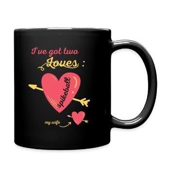 Geschenk Humor Spikeball Strand lustiger Urlaub - Tasse einfarbig - Schwarz - Rechts