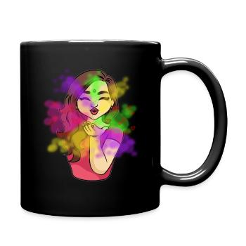 Holi Festival Girl Indien Pakistanais Mme Holi - Mug uni - noir - Droite