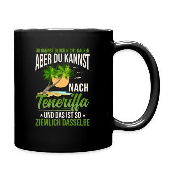 Teneriffa Sehnsucht Kanaren Spanien - Tasse einfarbig - Schwarz - Rechts