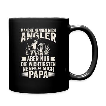 Angler Vater Sohn nennen mich Papa angeln - Tasse einfarbig - Schwarz - Rechts