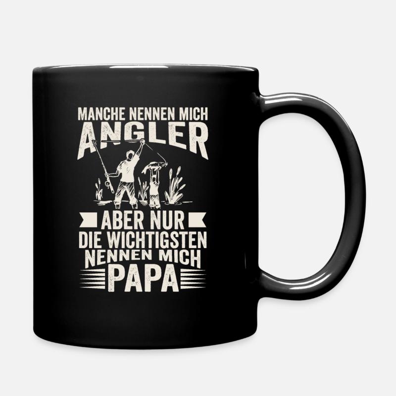 Angler Vater Sohn nennen mich Papa angeln - Tasse einfarbig - Schwarz