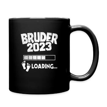 Werdender Bruder 2023 Loading Nachwuchs - Tasse einfarbig - Schwarz - Rechts