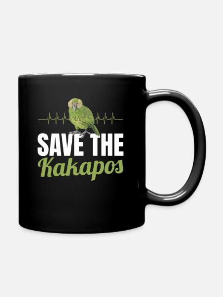 Rettet die Kakapos Herzschlag Papagei - Tasse einfarbig - Schwarz