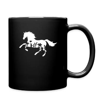 Chevaux Fille Cavalier Chevaux - Mug uni - noir - Droite