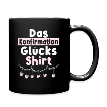 Das Konfirmation Glücks - Tasse einfarbig - Schwarz - Rechts