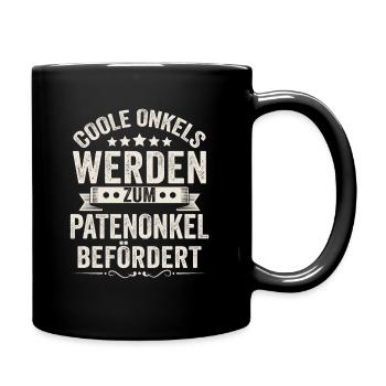 Coole Onkels werden Patenonkel Taufpate - Tasse einfarbig - Schwarz - Rechts