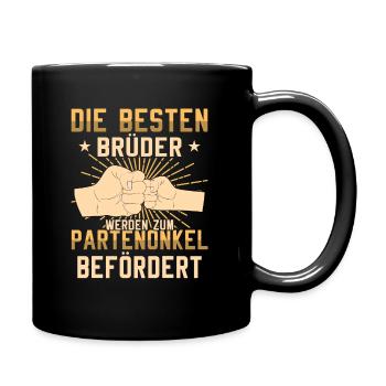 Die Besten Brüder werden Patenonkel Taufpate - Tasse einfarbig - Schwarz - Rechts