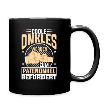 Coole Onkels werden Patenonkel Taufpate - Tasse einfarbig - Schwarz - Rechts