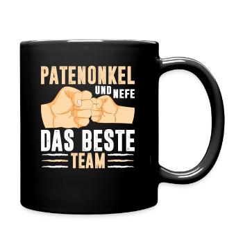 Patenonkel und Nefe das Beste Team Taufpate - Tasse einfarbig - Schwarz - Rechts