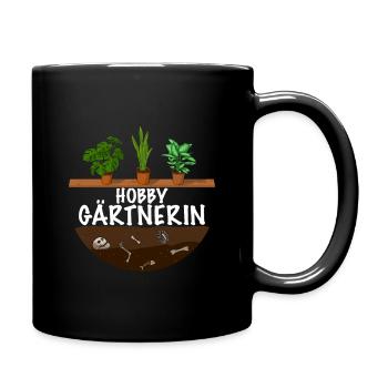 Hobby Gärtnerin für die Gartenarbeit - Tasse einfarbig - Schwarz - Rechts
