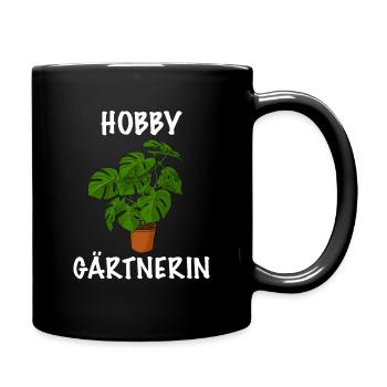 Hobby Gärtnerin für die Gartenarbeit Topfpflanze - Tasse einfarbig - Schwarz - Rechts