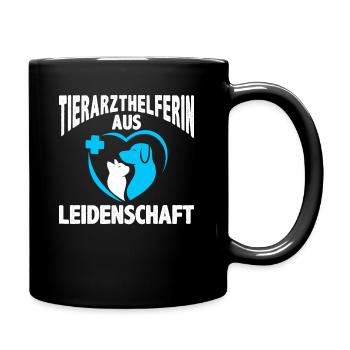 Tierarzthelferin aus Leidenschaft Veterinär TFA - Tasse einfarbig - Schwarz - Rechts
