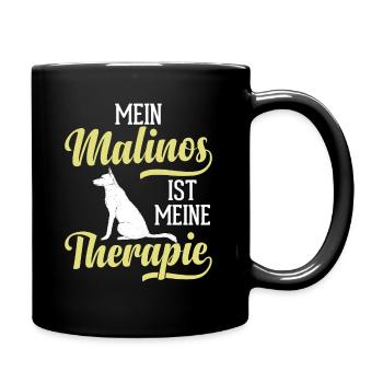 Belgischer Malinois ist meine Therapie - Tasse einfarbig - Schwarz - Rechts