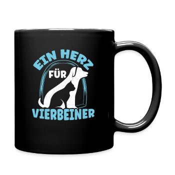 Tierarzthelferin Herz für Vierbeiner TFA Veterinär - Tasse einfarbig - Schwarz - Rechts