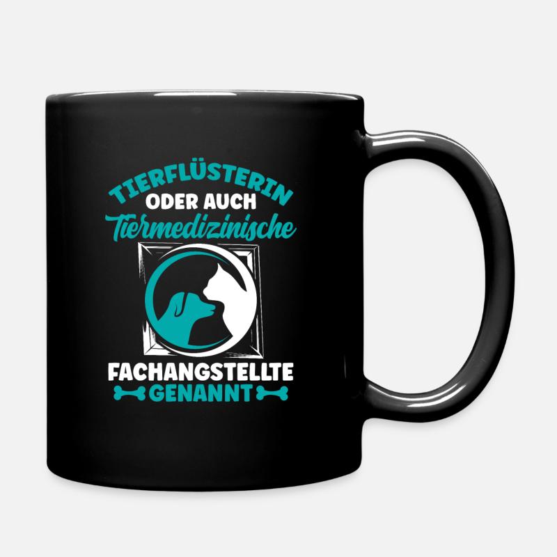Tierflüsterin oder Tierarzthelferin TFA Veterinär - Tasse einfarbig - Schwarz
