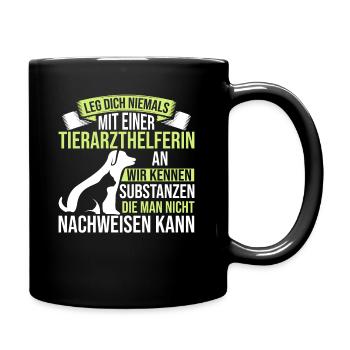 Leg dich niemals an TFA Veterinär - Tasse einfarbig - Schwarz - Rechts