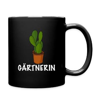 Gärtnerin Topfpflanze für den Garten - Tasse einfarbig - Schwarz - Rechts