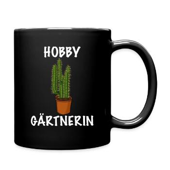 Frauen Garten Outfit die Hobby Gärtnerin - Tasse einfarbig - Schwarz - Rechts