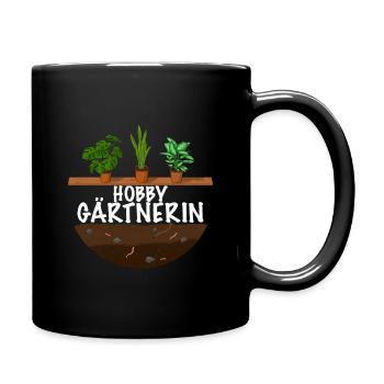 Hobby Gärtnerin das Frauen Garten Outfit - Tasse einfarbig - Schwarz - Rechts