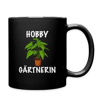 Hobby Gärtnerin das Frauen Garten Outfit - Tasse einfarbig - Schwarz - Rechts