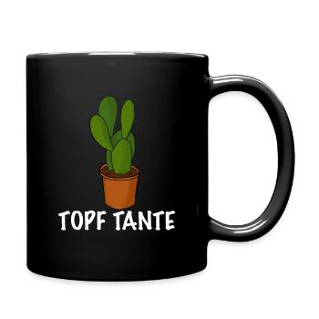 Topf Tante Gärtner Frauen Garten - Tasse einfarbig - Schwarz - Rechts