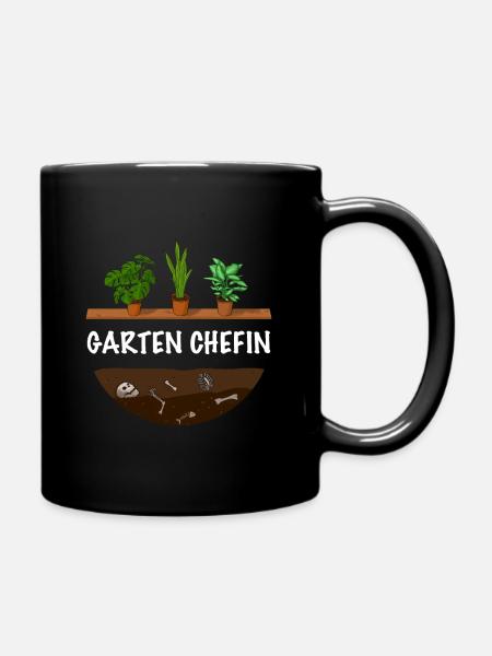 Garten Chefin lustiges Garten - Tasse einfarbig - Schwarz