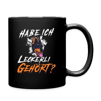 Hund habe ich Leckerli gehört Hundebesitzer - Tasse einfarbig - Schwarz - Rechts